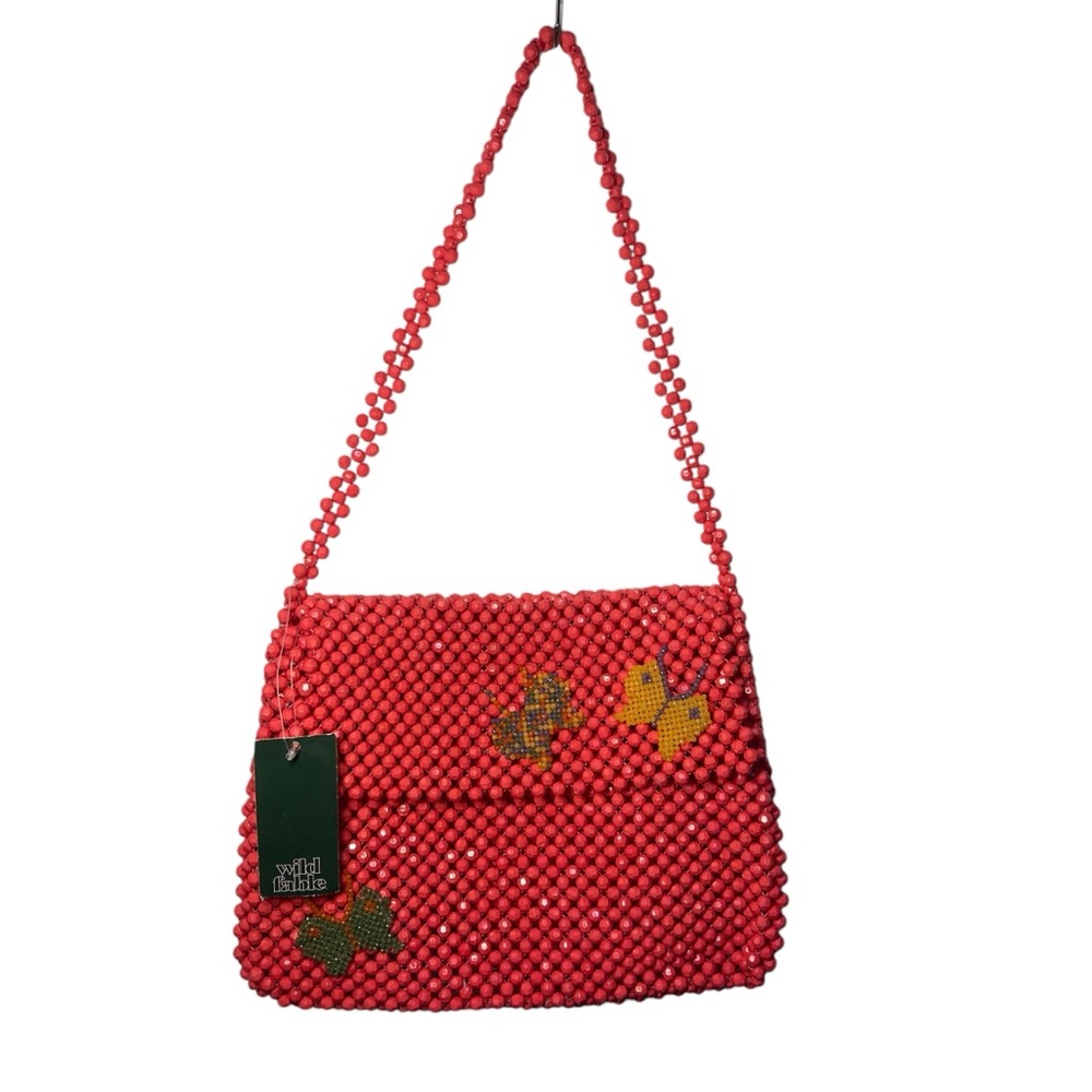 Wild Fable NWT Pink Beaded Shoulder Bag butterflies